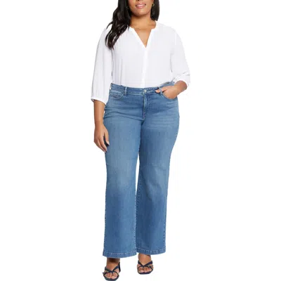NYDJ PLUS TERESA WOMENS STRETCH COTTON WIDE LEG JEANS