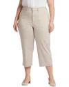 Nydj Utility Wide Leg Capri Linen Blend Pants In Neutral