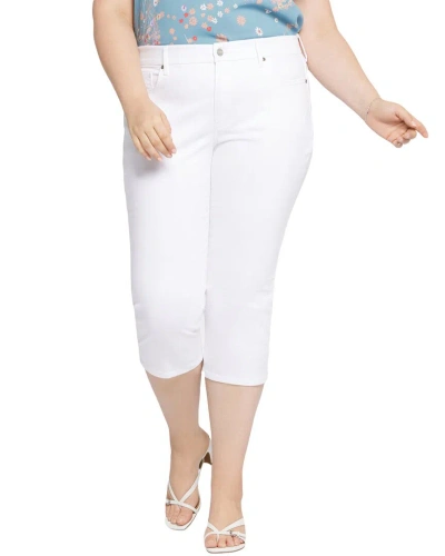 Nydj Plus Waist Match Slim Straight Crop Optic White Jean