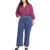 Nydj Plus Waist Match Womens Tummy Slimming Denim Wide Leg Jeans In Multi