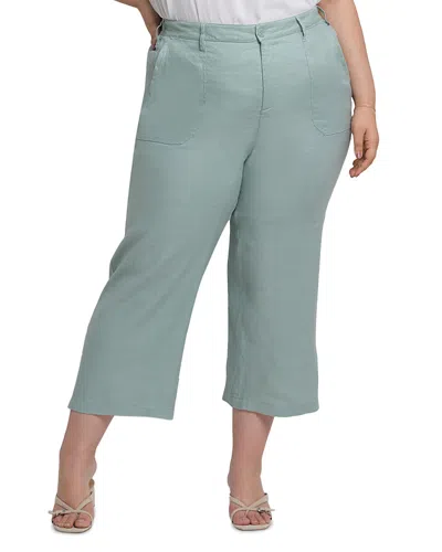 Nydj Wide Leg Capri Pants In Green