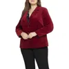 Nydj Plus Womens Collar Velveteen Two-button Blazer In Pink