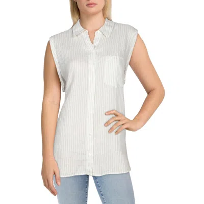 Nydj Plus Womens Collared Sleeveless Button-down Top In Multi