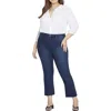 Nydj Plus Patchie Major Womens High-waist Cotton Capri Jeans In Multi