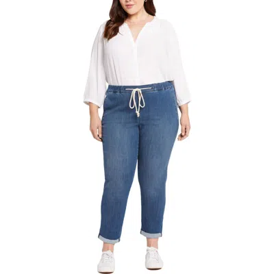 NYDJ PLUS WOMENS DENIM COTTON JOGGER JEANS