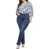 NYDJ PLUS WOMENS DENIM DARK WASH BOOTCUT JEANS