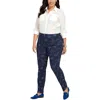 Nydj Plus Womens Floral Print Denim Bootcut Jeans