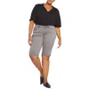 Nydj Plus Womens Heathered Denim Denim Shorts In Multi
