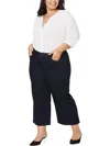 Shop Nydj Plus Womens High Rise Ankle Wide Leg Jeans In Blue