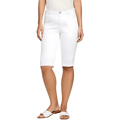 Nydj Plus Womens High Rise Knee Length Capri Jeans In White