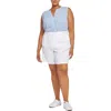 Nydj Plus Womens Linen Blend Linen Bermuda Shorts In White