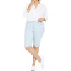 Shop Nydj Plus Womens Pinstripe Denim Capri Jeans In Multi
