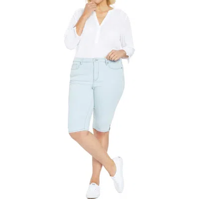 Nydj Plus Womens Pinstripe Denim Capri Jeans In Multi