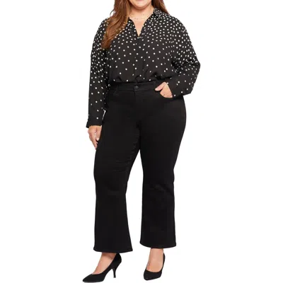 NYDJ PLUS WOMENS RELAXED DENIM FLARED JEANS