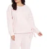 Nydj Plus Womens Side Tie Cotton Sweatshirt In Red