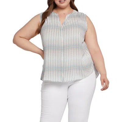 Nydj Plus Womens Sleeveless Blouse In White