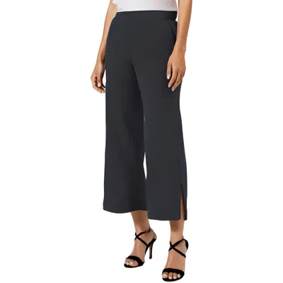 Nydj Plus Womens Solid Cotton Ankle Pants In Black