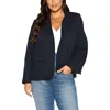 Nydj Plus Womens Solid Cotton Collarless Blazer