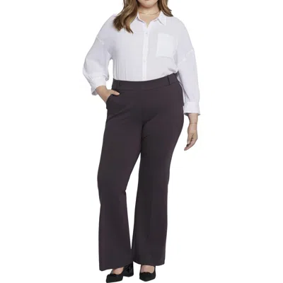 Nydj Plus Womens Solid Ponte Flared Pants In Pink