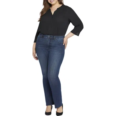 Nydj Plus Womens Stretch Denim Bootcut Jeans In Blue