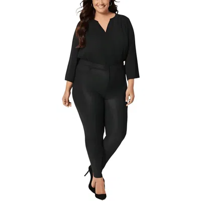 Nydj Plus Womens Stretch Polyester Leggings In Blue