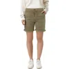 Nydj Plus Womens Tummy Slimming Cotton Cargo Shorts In Green