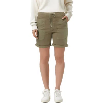 Nydj Plus Womens Tummy Slimming Cotton Cargo Shorts In Green