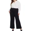 Nydj Plus Margot Girlfriend Womens Tummy Slimming Denim Straight Leg Jeans In Black