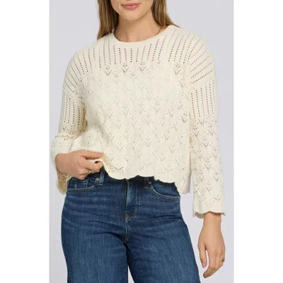 Nydj Pointelle Cotton Blend Sweater In Neutral
