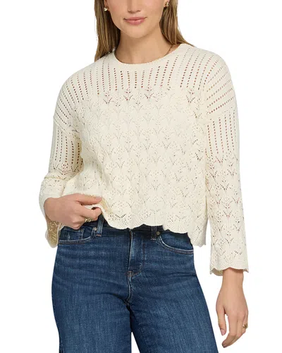 Nydj Pointelle Popover Sweater In Neutral