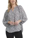 Nydj Long Sleeve Split Neck Top