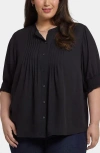 Nydj Print Peasant Top In Black