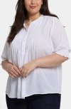 Nydj Print Peasant Top In Optic White