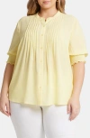 Nydj Print Peasant Top In Yellow Daisy