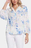 Nydj Print Puff Shoulder Top In Hannah Grove