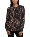 Nydj Tie Neck Button-up Shirt In Multi