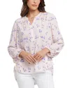 Nydj Puff Sleeve Popover Shirt In Serra De Mar