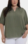 Nydj Short Puff Sleeve Popover Top