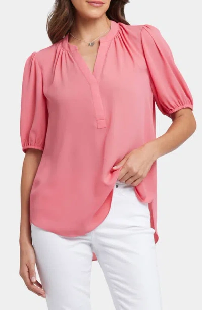 NYDJ NYDJ PUFF SLEEVE POPOVER TOP