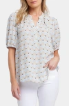 Nydj Puff Sleeve Popover Top In Neutral