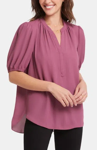 NYDJ NYDJ PUFF SLEEVE POPOVER TOP
