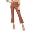 Nydj Pull-on Ankle Slim Bootcut Faux Suede Pants In Coffee Bean