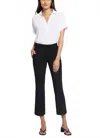 Nydj Pull-on Flared Ankle Trouser Pants Sculpt-her In Black In Black
