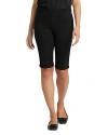 Nydj Roll Cuff Pull-on Denim Bermuda Shorts In Overdye Black