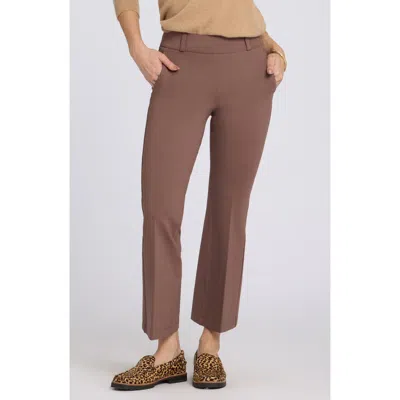 Nydj Pull-on Ankle Flare Pants In Brown