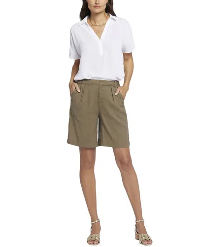 Nydj Relaxed Avocado Linen-blend Short In Green