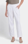 Nydj Relaxed Drawstring Linen Blend Pants In White