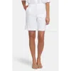 Nydj Relaxed Pleated Linen Blend Shorts In Optic White