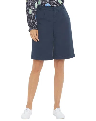 Nydj Relaxed Oxford Navy Bermuda Short Jean In Blue