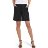 Nydj Relaxed Pleated Linen Blend Shorts In Black